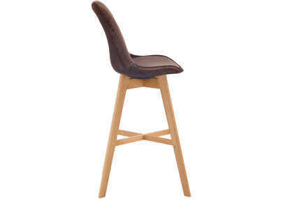 Tabouret de bar Cannes en velours, marron naturel