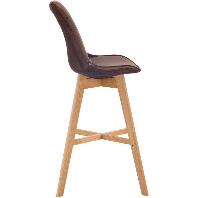 Sgabello da bar Cannes in velluto, marrone naturale