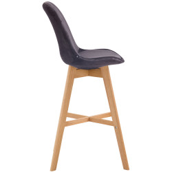 Tabouret de bar Cannes en velours, gris foncé naturel