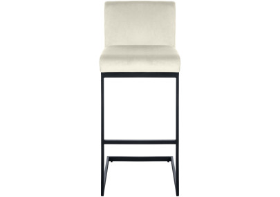 Ensemble de 2 tabourets de bar Hopewell en velours, couleur crème
