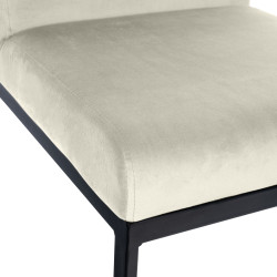 Ensemble de 2 tabourets de bar Hopewell en velours, couleur crème