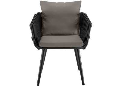 Sedia da giardino Lombardia antracite con cuscino grigio