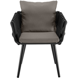 Sedia da giardino Lombardia antracite con cuscino grigio