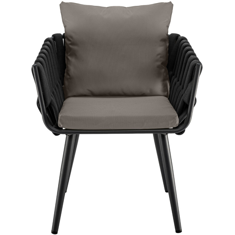 Sedia da giardino Lombardia antracite con cuscino grigio
