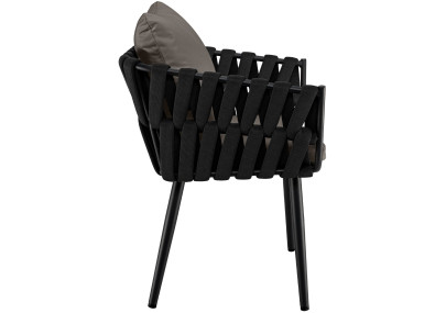 Sedia da giardino Lombardia antracite con cuscino grigio