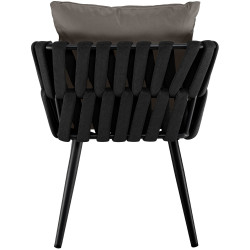 Sedia da giardino Lombardia antracite con cuscino grigio