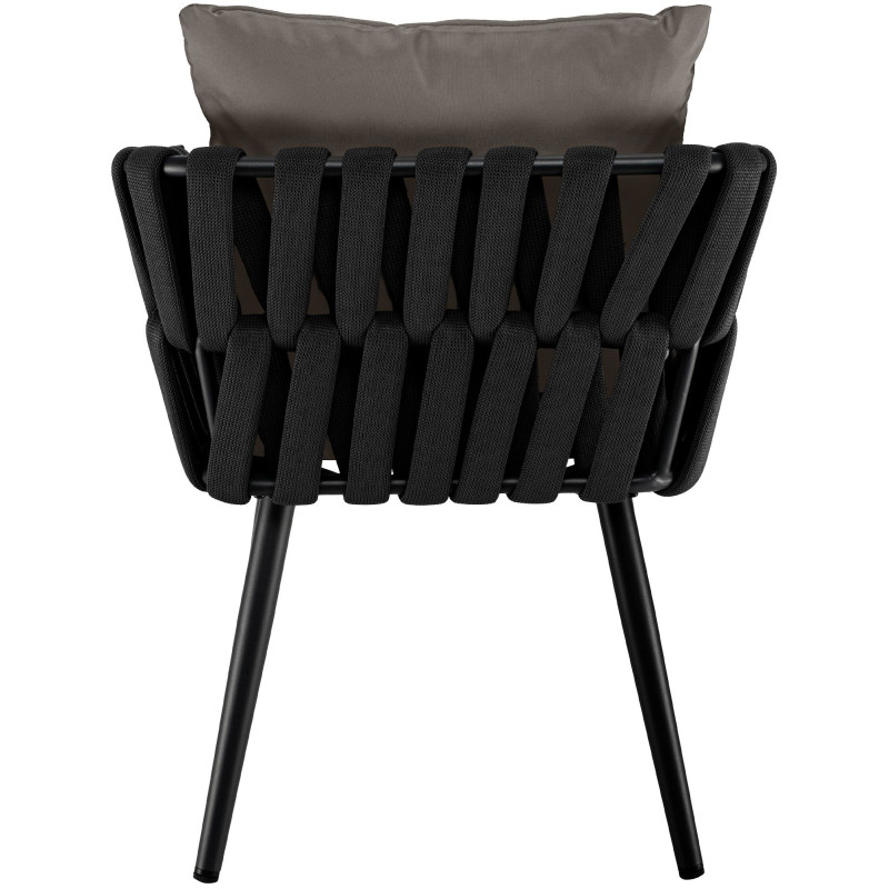 Sedia da giardino Lombardia antracite con cuscino grigio