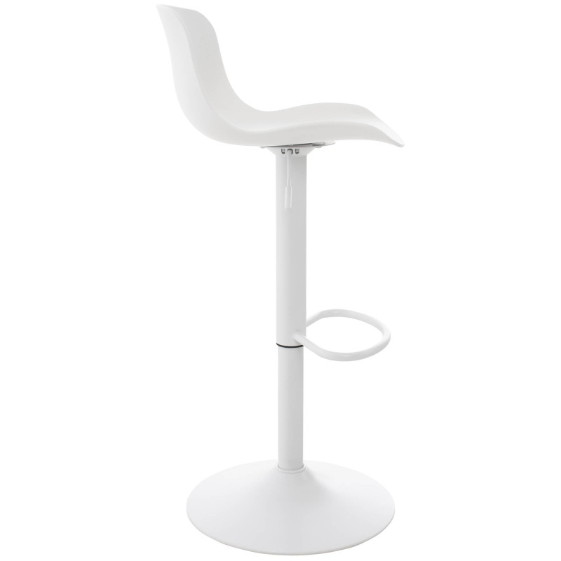 Ensemble table et chaises de bar 2 pièces, plastique velours, blanc