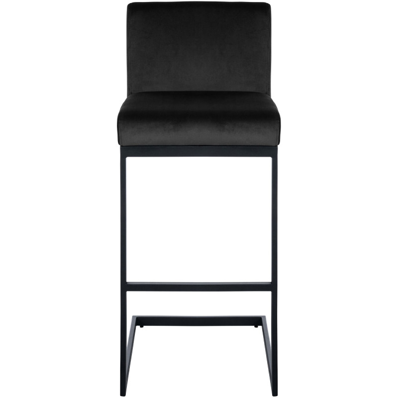 Lot de 2 tabourets de bar Hopewell en velours noir