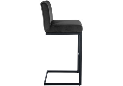 Lot de 2 tabourets de bar Hopewell en velours noir
