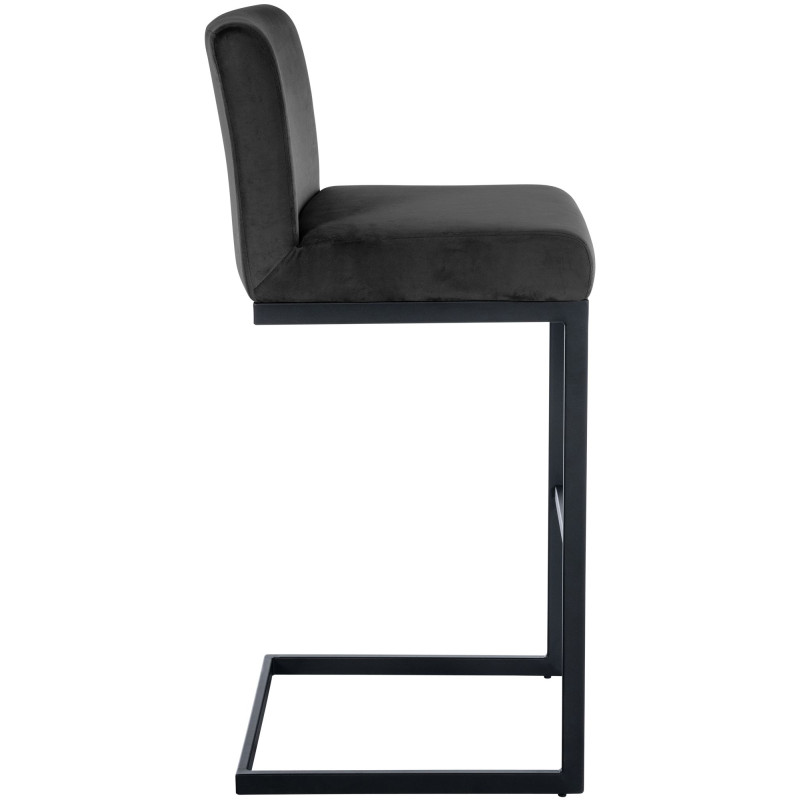 Set di 2 sgabelli da bar Hopewell in velluto nero