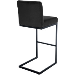 Lot de 2 tabourets de bar Hopewell en velours noir