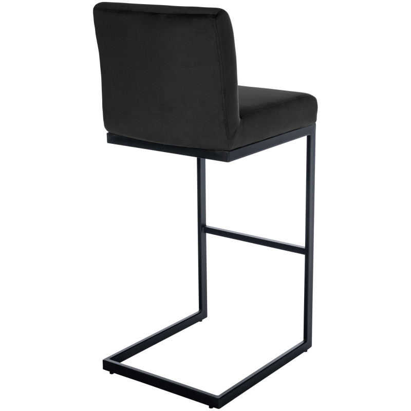 Lot de 2 tabourets de bar Hopewell en velours noir