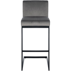 Lot de 2 tabourets de bar Hopewell en velours, gris B
