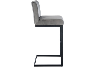 Set di 2 sgabelli da bar Hopewell in velluto, grigio