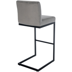 Set di 2 sgabelli da bar Hopewell in velluto, grigio