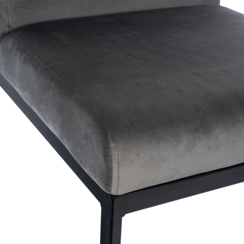 Set di 2 sgabelli da bar Hopewell in velluto, grigio