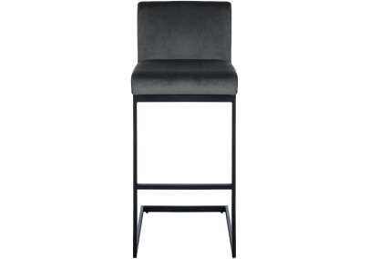 Lot de 2 tabourets de bar Hopewell en velours gris foncé