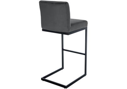 Lot de 2 tabourets de bar Hopewell en velours gris foncé