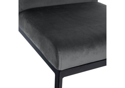 Lot de 2 tabourets de bar Hopewell en velours gris foncé