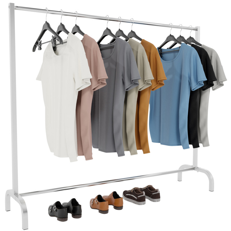 Portant à vêtements Lara 150x38x120 acier inoxydable