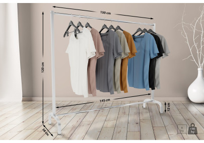 Porta Ropa Lara 150x38x120 Acero Inoxidable