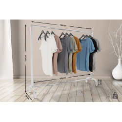 Portant à vêtements Lara 150x38x120 acier inoxydable