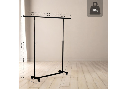 Portant à vêtements pliable Soran 120x50x188 noir