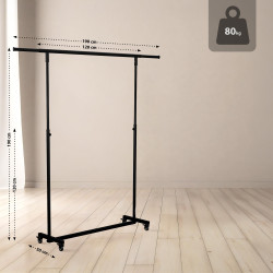 Portant à vêtements pliable Soran 120x50x188 noir