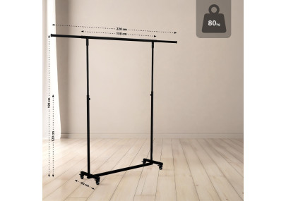 Portant à vêtements pliable Soran 150x50x188 noir