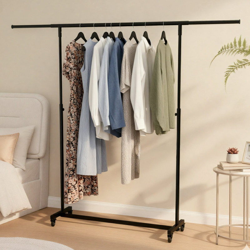 Porta Ropa Plegable Soran 150x50x188 Negro