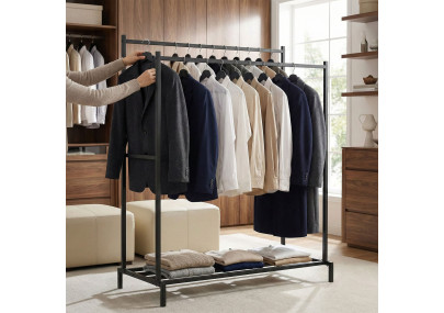 Portant à vêtements Karita 150 cm noir