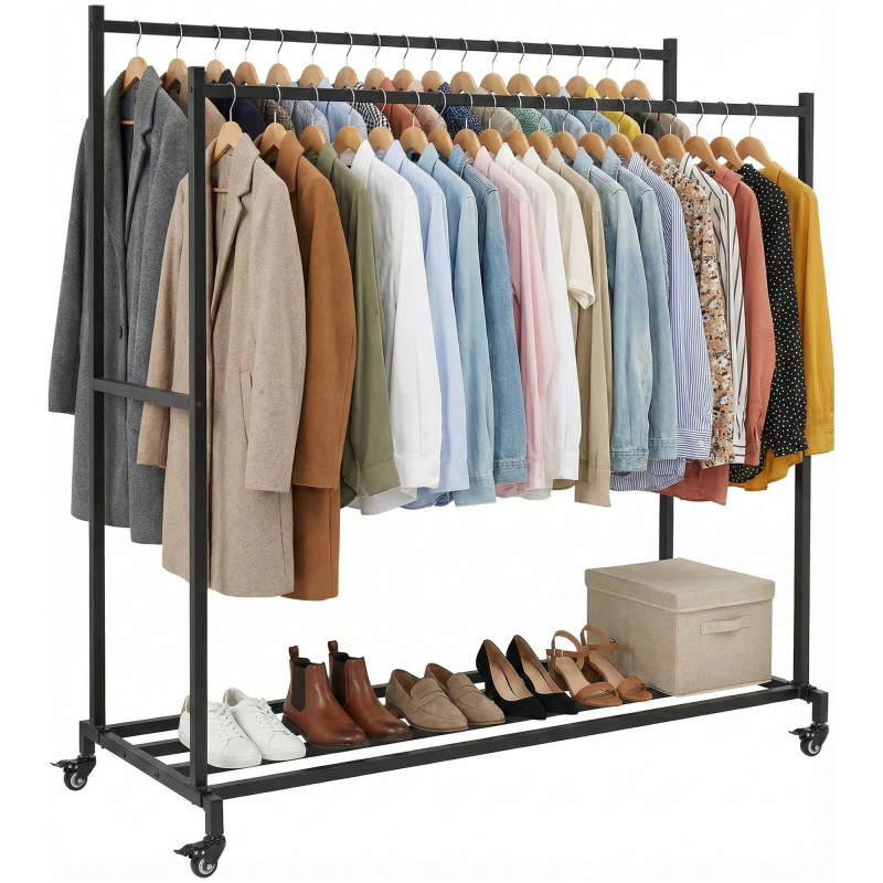 Portant à vêtements Lieska 150 cm noir