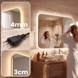 Miroir de salle de bain Ariva 80x60 cm verre clair