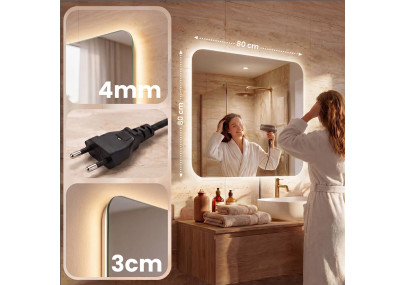 Miroir de salle de bain Ariva 80x80 cm verre clair