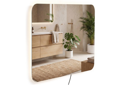 Miroir de salle de bain Ariva 80x80 cm verre clair