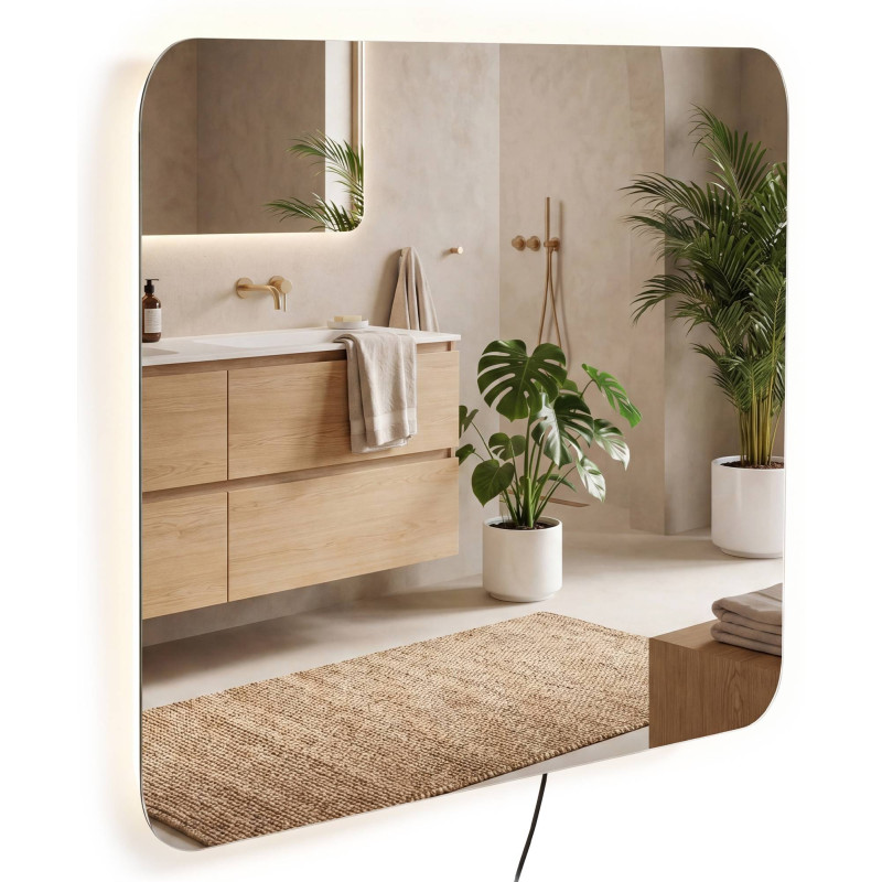 Miroir de salle de bain Ariva 80x80 cm verre clair