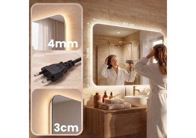 Miroir de salle de bain Ariva 100x70 cm verre clair