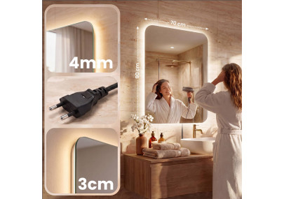 Miroir de salle de bain Ariva 70x90 cm verre clair