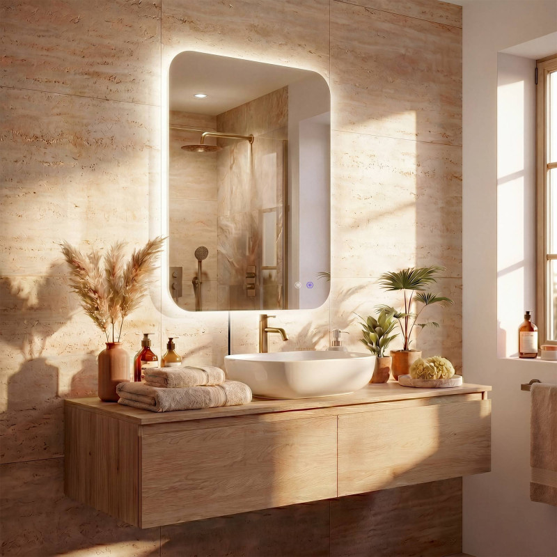 Miroir de salle de bain Ariva 70x90 cm verre clair