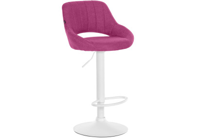 Tabouret de bar Milet, tissu blanc violet