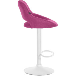 Tabouret de bar Milet, tissu blanc violet