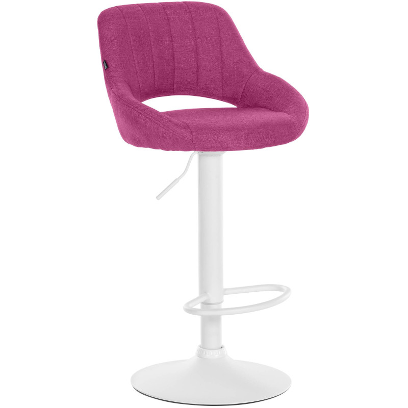 Tabouret de bar Milet, tissu blanc violet