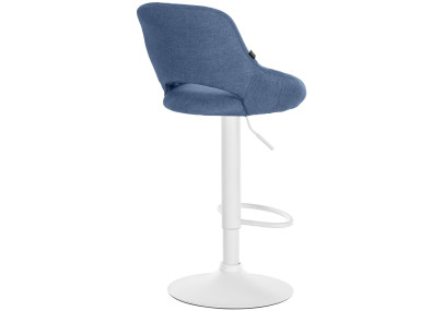 Tabouret de bar Milet, tissu blanc bleu