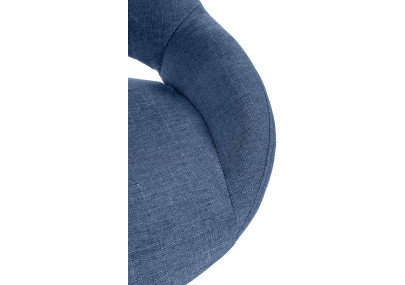 Tabouret de bar Milet, tissu blanc bleu