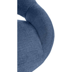 Sgabello Milet Tessuto blu,bianco
