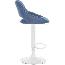 Sgabello da bar Milet, tessuto, bianco/blu