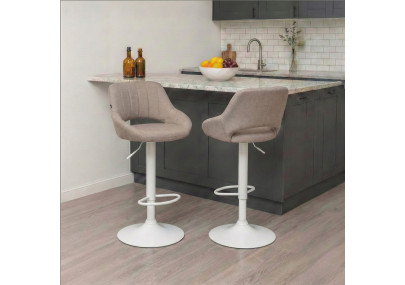 Sgabello Milet Tessuto Tortora,bianco