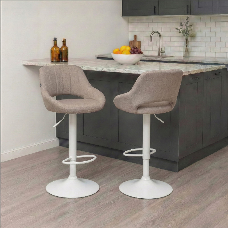 Sgabello Milet Tessuto Tortora,bianco
