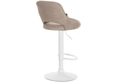Tabouret de bar Milet, tissu blanc taupe